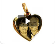 Video Foto Hanger Goud Graveren 18k  (hartje)