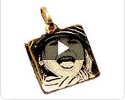 Video Hanger Van 14K Goud Met Foto Graveren (vierkant)