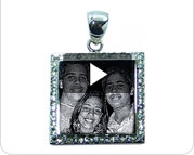 Video Foto Hanger Zilver Met Zirkoon Bling Bling (vierkant)