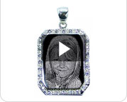 Video Foto Hanger Zilver Met Zirkoon Bling Bling (rechthoek)